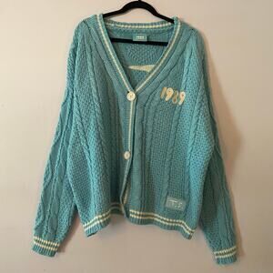 Taylor Swift Taylor's Version 1989 Blue White Seagulls Cardigan Sweater XL / 2XL